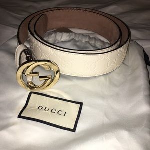 Sold - White Gucci Belt